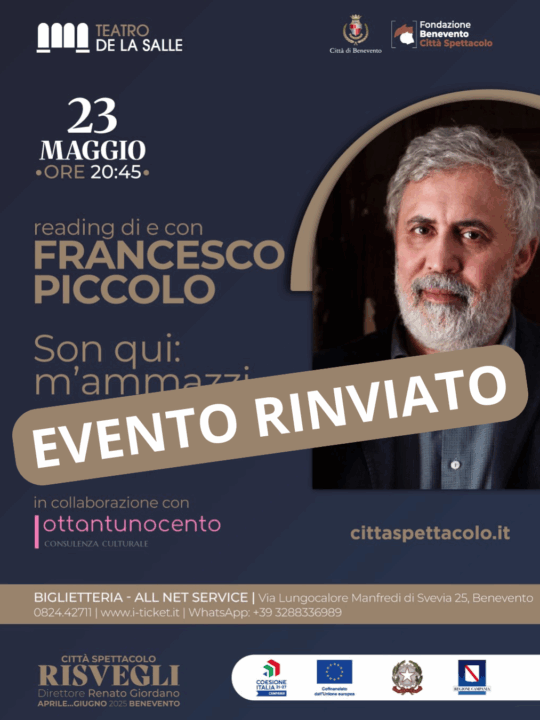 Reading con Francesco Piccolo rinviato al 29 agosto
