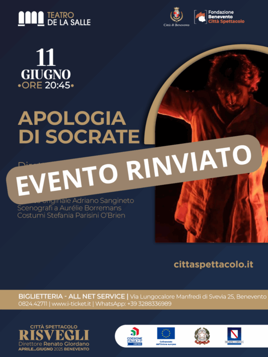 Rinviato lo spettacolo “Apologia di Socrate”