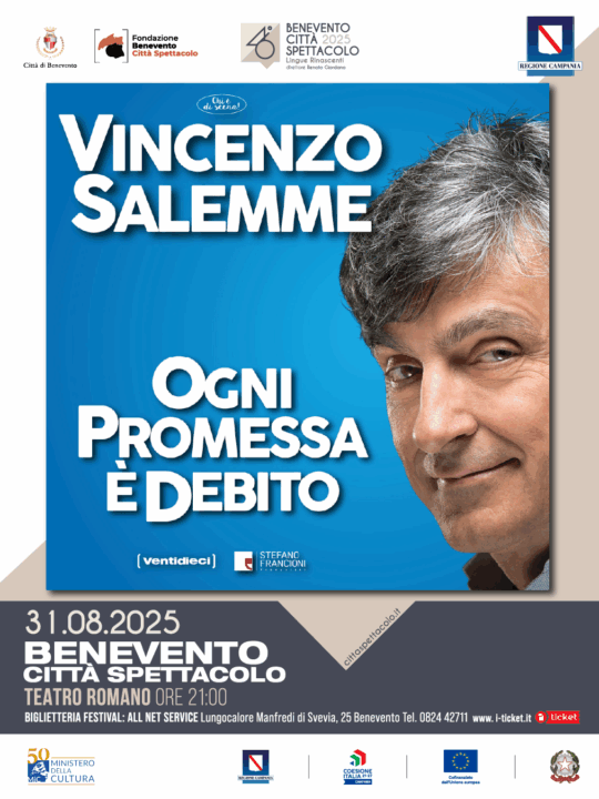 Il 31 agosto lo spettacolo di Vincenzo Salemme – Info biglietti
